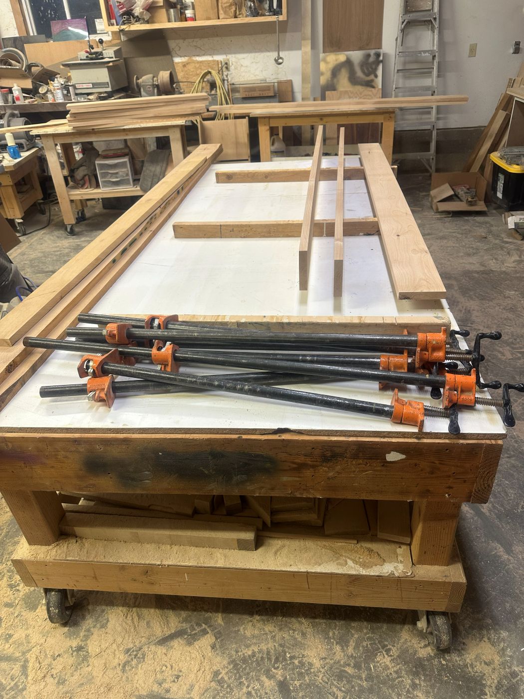 Glue-up with clamps